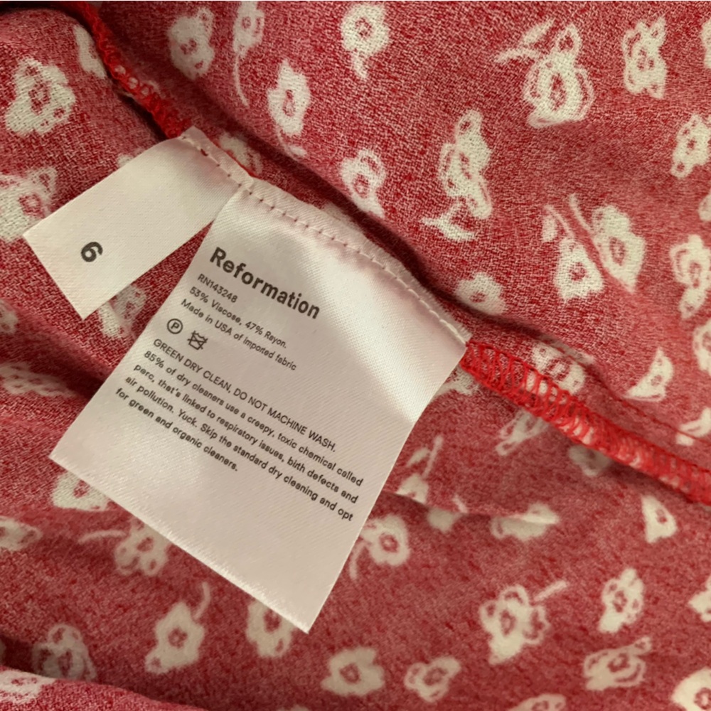 Reformation Red Floral Mini Dress - Picture 7 of 7